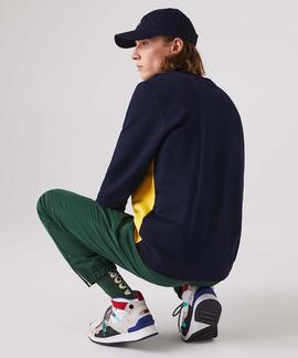 SUDADERA LACOSTE SPORT COLOR BLOCK AMARILLA