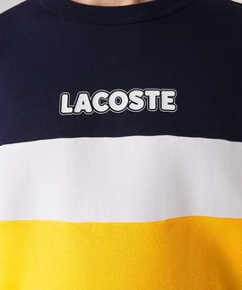SUDADERA LACOSTE SPORT COLOR BLOCK AMARILLA