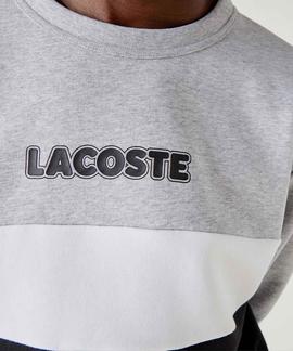 SUDADERA LACOSTE SPORT COLOR BLOCK GRIS