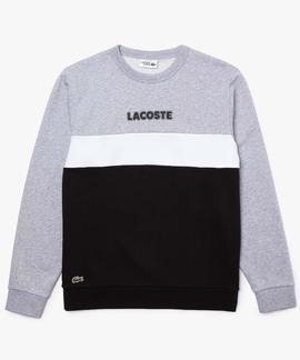 SUDADERA LACOSTE SPORT COLOR BLOCK GRIS