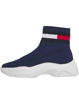 TOMMY JEANS FLAT SOCK BOOT SPORT NAVY