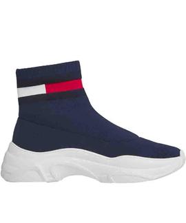 TOMMY JEANS FLAT SOCK BOOT SPORT NAVY