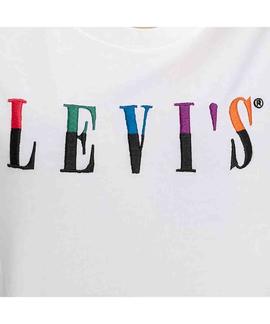 GRAPHIC VARSITY TEE SPLIT SERIF MULTICOLOR WHITE