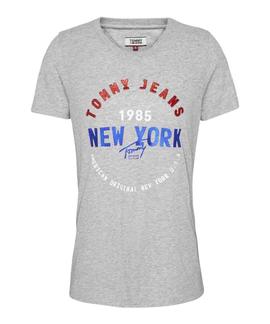 TJM CIRCLE NEW YORK TEE LIGHT GREY HEATER