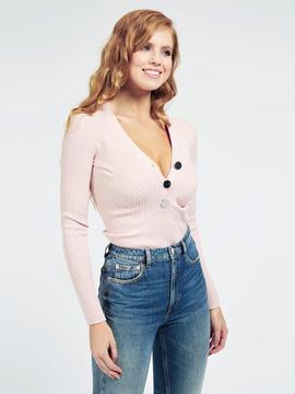 SCARLETT VNECK SWEATER BLUSH COTTON