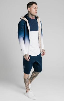 NAME SCOPE ZIP THROUGH HOODIE NAVY - WHITE