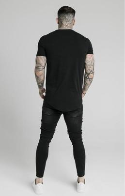 CURVED HEM COLOURS GYM TEE BLACK / MULTY