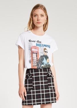 CAMISETA THEME BLANCA CON PRINT DE PEDRERIA