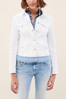 CAZADORA VAQUERA REGULAR FIT EN DENIM BLANCO