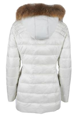 CHAQUETA 3/4 DE MUJER BLANCA ACOLCHADA CON CAPUCHA