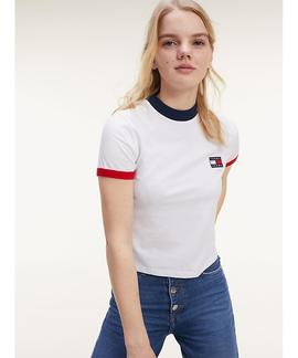 TJW BADGE RINGER TEE WHITE