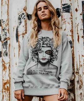 SUDADERA UNISEX MADONNA GRIS