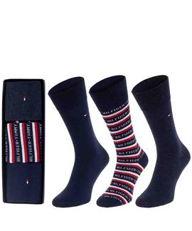 TH MEN SOCK 3 PACK LOGO GIFTBOX DARK NAVY