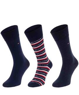 TH MEN SOCK 3 PACK LOGO GIFTBOX DARK NAVY