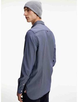 SLIM 4 WAY STRETCH DOBBY SHIRT CARBON NAVY