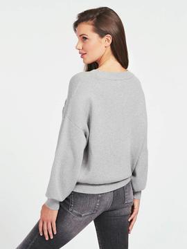 TARA RN SWEATER GREY MELANGE LUREX