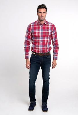 CAMISA H TARTAN ROJA