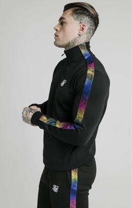 1/4 ZIP FADE RUNNER FUNNEL NECK TRACK TOP BLACK