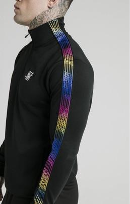 1/4 ZIP FADE RUNNER FUNNEL NECK TRACK TOP BLACK