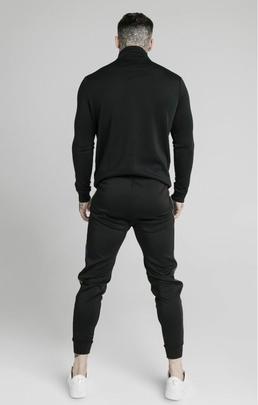 1/4 ZIP FADE RUNNER FUNNEL NECK TRACK TOP BLACK