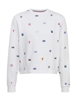 TJW ALLOVER EMBROIDERED CREW CLASSIC WHITE