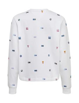 TJW ALLOVER EMBROIDERED CREW CLASSIC WHITE