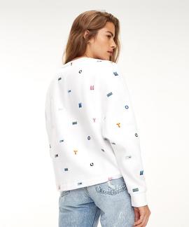 TJW ALLOVER EMBROIDERED CREW CLASSIC WHITE