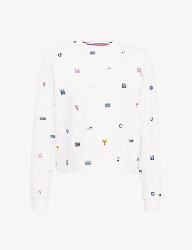 TJW ALLOVER EMBROIDERED CREW CLASSIC WHITE