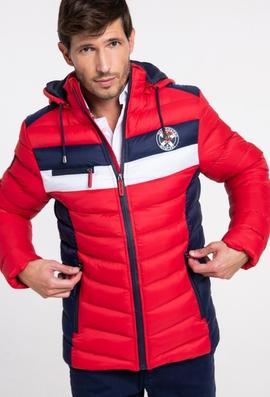 CHAQUETA ACOLCHADA H FRANJAS ROJO