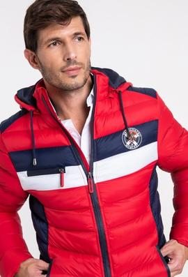CHAQUETA ACOLCHADA H FRANJAS ROJO
