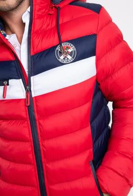 CHAQUETA ACOLCHADA H FRANJAS ROJO