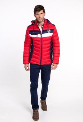 CHAQUETA ACOLCHADA H FRANJAS ROJO