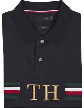 TH MONOGRAM CHEST SLIM POLO DESERT SKY