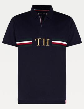 TH MONOGRAM CHEST SLIM POLO DESERT SKY