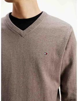 JERSEY CUELLO PICO PIMA COTTON CASHMERE CAMEL