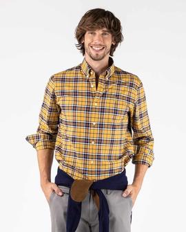 CAMISA BASKET WEAWE CUADRO TARTAN AMARILLO