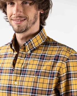 CAMISA BASKET WEAWE CUADRO TARTAN AMARILLO