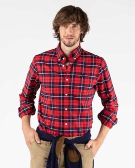 CAMISA BASKET WEAWE CUADRO TARTAN ROJO