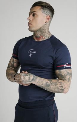 RAGLAN TECH TEE EXPOSED TAPE NAVY