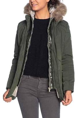 CHAQUETA DE MUJER 3/4 ACOLCHADA SOFTSHELL VERDE