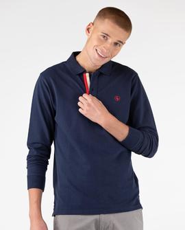 POLO PIQUE MANGA LARGA AZUL MARINO