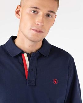 POLO PIQUE MANGA LARGA AZUL MARINO