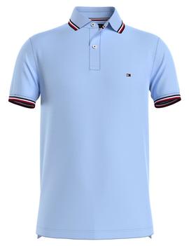 TOMMY TIPPED SLIM POLO SWEET BLUE