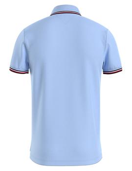 TOMMY TIPPED SLIM POLO SWEET BLUE