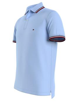 TOMMY TIPPED SLIM POLO SWEET BLUE