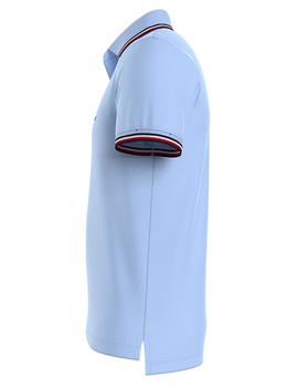 TOMMY TIPPED SLIM POLO SWEET BLUE