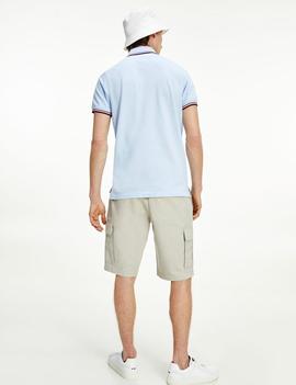 TOMMY TIPPED SLIM POLO SWEET BLUE
