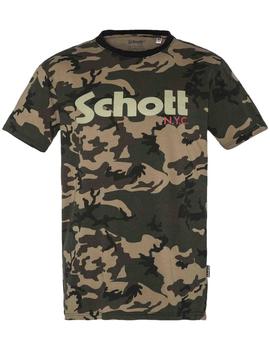 CAMISETA MANGA CORTA SCHOTT TS LOGO CAMO KAKI