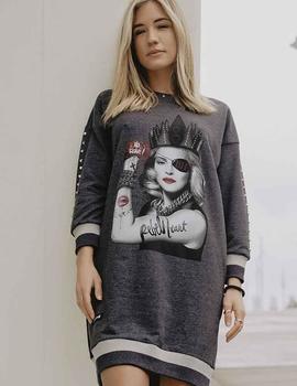 VESTIDO MADONNA REBELHEARTH GRIS ANTRACITA