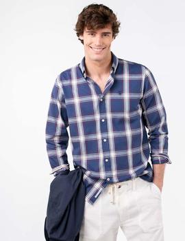 CAMISA TARTAN AZUL MARINO Y BEIGE